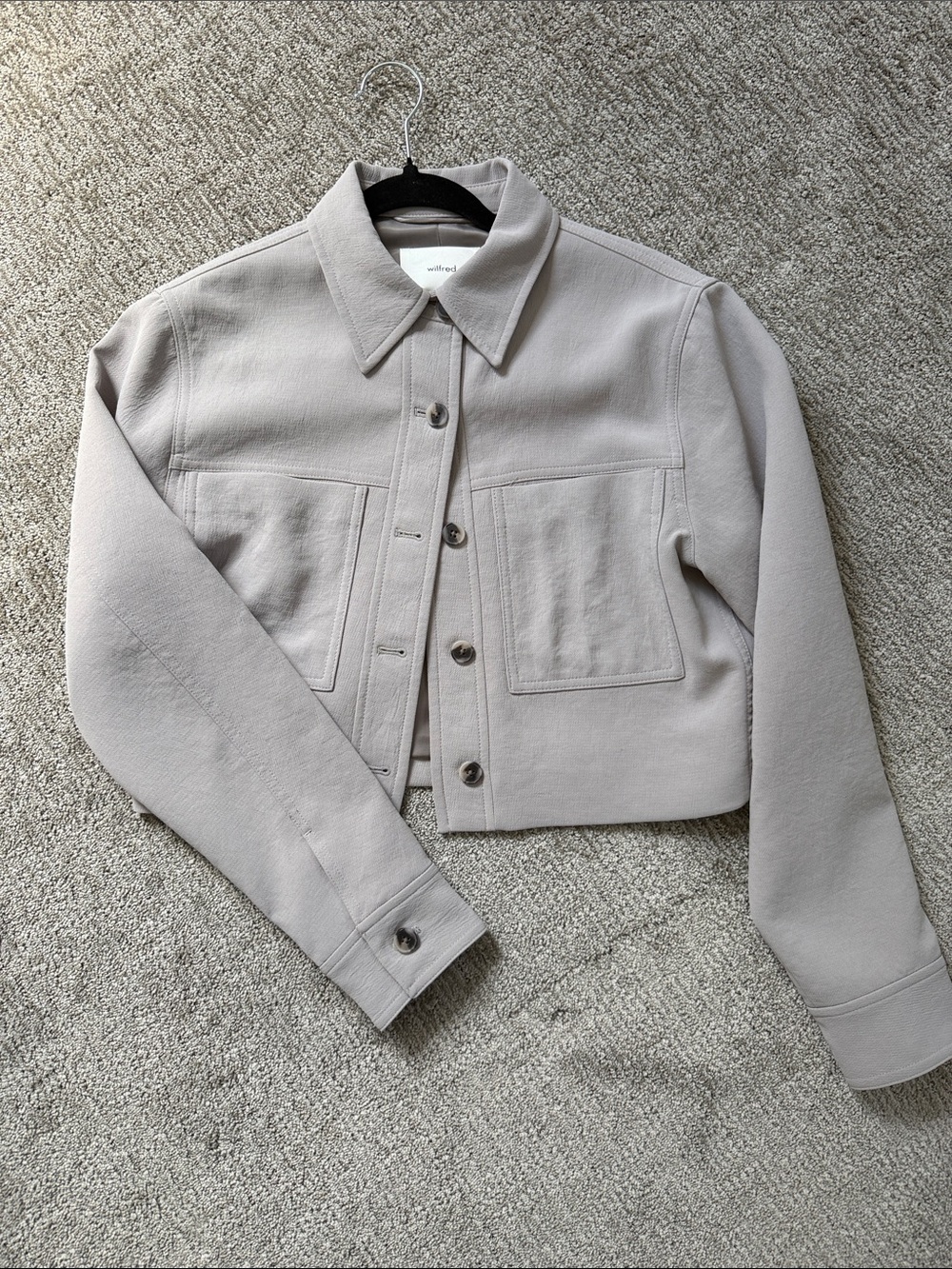 Wilfred Light Grey/Purple Cropped Jean Jacket